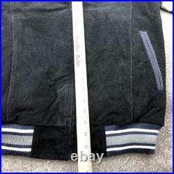 Dallas Cowboys Jacket Mens Medium Black Gray Suede Leather Full Zip Bomber NFL