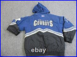 Dallas Cowboys Jacket Mens Medium Blue NFL Football Logo Athletic Pro Line 90s