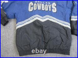 Dallas Cowboys Jacket Mens Medium Blue NFL Football Logo Athletic Pro Line 90s