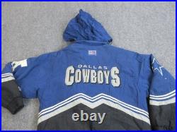 Dallas Cowboys Jacket Mens Medium Blue NFL Football Logo Athletic Pro Line 90s
