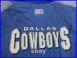 Dallas Cowboys Jacket Mens Medium Blue NFL Football Logo Athletic Pro Line 90s