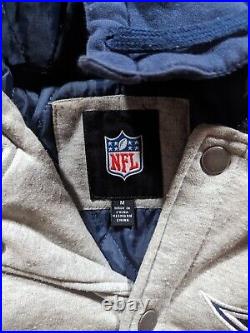 Dallas Cowboys Jacket Mens Medium Gray 5X Super Bowl Varsity Football Bomber