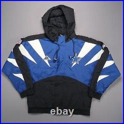 Dallas Cowboys Jacket Mens Small Blue Black Pro Line Apex One Lined Hooded Zip