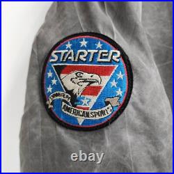 Dallas Cowboys Jacket Silver Satin NFL Football Mens XL Vintage USA FLAWS #674