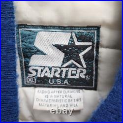 Dallas Cowboys Jacket Silver Satin NFL Football Mens XL Vintage USA FLAWS #674