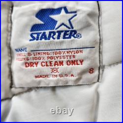 Dallas Cowboys Jacket Silver Satin NFL Football Mens XL Vintage USA FLAWS #674