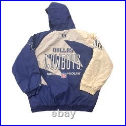 Dallas Cowboys Jacket XL Shark Tooth Logo Athletic Mens Blue Vintage 90s