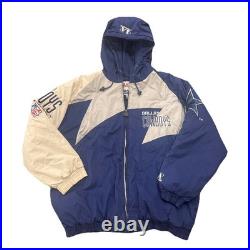 Dallas Cowboys Jacket XL Shark Tooth Logo Athletic Mens Blue Vintage 90s