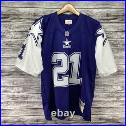 Dallas Cowboys Jersey Men 44 Large Blue Deion Sanders Mitchell & Ness Throwbacks