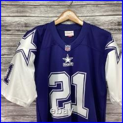Dallas Cowboys Jersey Men 44 Large Blue Deion Sanders Mitchell & Ness Throwbacks
