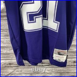 Dallas Cowboys Jersey Men 44 Large Blue Deion Sanders Mitchell & Ness Throwbacks