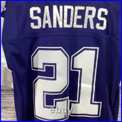 Dallas Cowboys Jersey Men 44 Large Blue Deion Sanders Mitchell & Ness Throwbacks