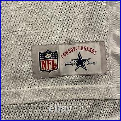 Dallas Cowboys Jersey Mens Sz L White Blue NFL Reebok Vintage Tony Dorsett READ