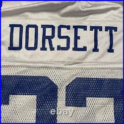 Dallas Cowboys Jersey Mens Sz L White Blue NFL Reebok Vintage Tony Dorsett READ