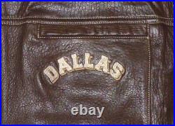 Dallas Cowboys Leather Jacket G-III Size XL Mens Coat Vintage NFL Brown Gift