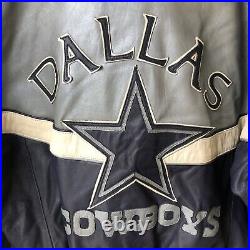 Dallas Cowboys Leather Jacket Mens Large Football Fan Texas Mirage Vintage