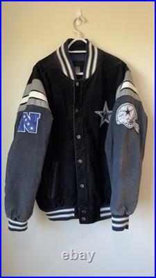 Dallas Cowboys Leather Suede Jacket Size L Large GIII Apparel