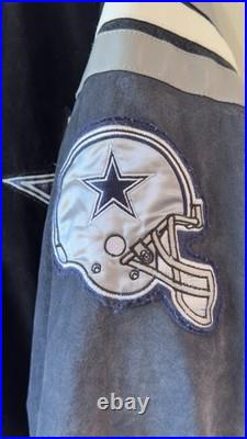 Dallas Cowboys Leather Suede Jacket Size L Large GIII Apparel