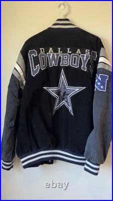 Dallas Cowboys Leather Suede Jacket Size L Large GIII Apparel