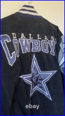 Dallas Cowboys Leather Suede Jacket Size L Large GIII Apparel