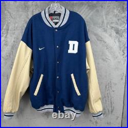 Dallas Cowboys Letterman Varsity Jacket Nike Mens 2XL Leather Wool NFL Vtg 90s