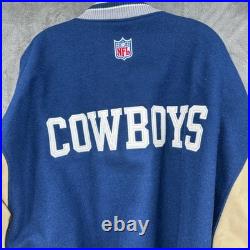 Dallas Cowboys Letterman Varsity Jacket Nike Mens 2XL Leather Wool NFL Vtg 90s