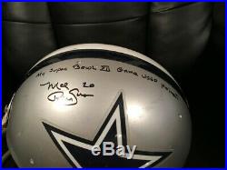 Dallas Cowboys Mel Renfro Signed Inscr My Super Bowl XII Game Used Helmet LOA