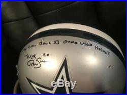 Dallas Cowboys Mel Renfro Signed Inscr My Super Bowl XII Game Used Helmet LOA