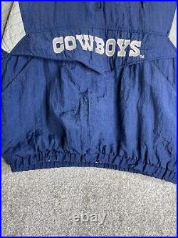 Dallas Cowboys NFL Football 1/4 Hooded Anorak Jacket Starter Men's Medium
