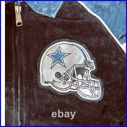Dallas Cowboys NFL Genuine Suede Embroidered Bomber Jacket Size XL