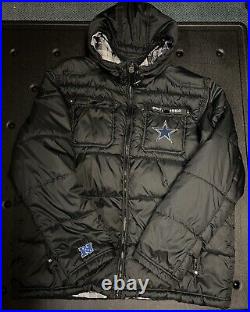 Dallas Cowboys NFL Pro Line Authentic Puffer Jacket Coat With Hood 2XL XXL CLEAN