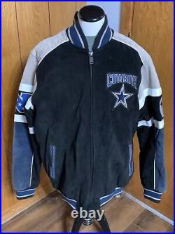 Dallas Cowboys NFL Vintage Suede Leather Jacket GIII Size L Plus Near Mint