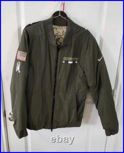 Dallas Cowboys On Field Salute to Service Jacket Mens Small Nike Reversible EUC