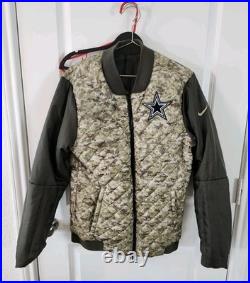 Dallas Cowboys On Field Salute to Service Jacket Mens Small Nike Reversible EUC