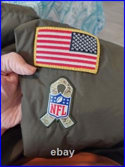 Dallas Cowboys On Field Salute to Service Jacket Mens Small Nike Reversible EUC