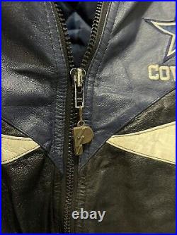 Dallas Cowboys Pro Player NFL Experience Leather Jacket Men's XL Vintage