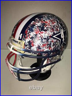 Dallas Cowboys Professional Custom Designed & Painted Blue Camo Football Helmet