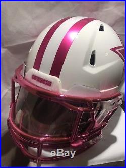 Dallas Cowboys Riddell Speed Football Helmet Pink Chrome Dak Prescott