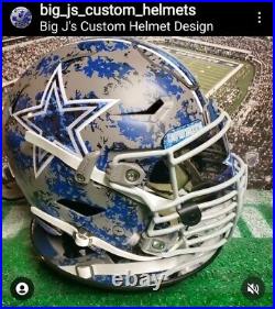 Dallas Cowboys Riddell Speedflex Custom Painted Camo Helmet Full Size XL