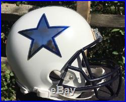 Dallas Cowboys Riddell VSR Full Size Football Helmet White Pearl Custom Chrome