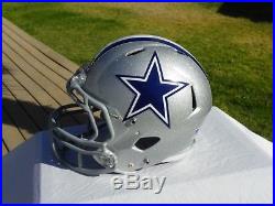Dallas Cowboys Silver Metal Flake Football Helmet Will Fit 6 7/8- 7 1/4 hat size