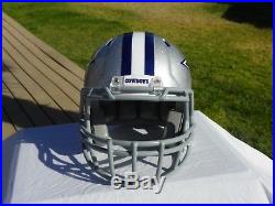 Dallas Cowboys Silver Metal Flake Football Helmet Will Fit 6 7/8- 7 1/4 hat size