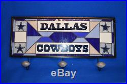 Dallas Cowboys Stained Glass Coat Rack from Danbury Mint with Box, Holds 3 Coats