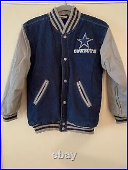 Dallas Cowboys Starter Denim Varsity Style Jacket Youth M 12/14 Vintage