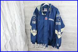 Dallas Cowboys Starter Jacket Coat XL NFL Pro Line Bomber Hood Full Zip Vintage