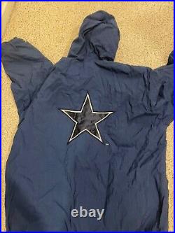Dallas Cowboys Starter Jacket Men's XL Puffer Hood Blue NWOT