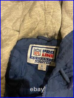 Dallas Cowboys Starter Jacket Men's XL Puffer Hood Blue NWOT