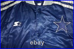 Dallas Cowboys Starter Jacket Satin Mens Size XL NFL Windbreaker Lined Gift