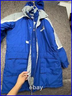 Dallas Cowboys Starter Parka Coat NFL Football Hood Spellout Blue Size L