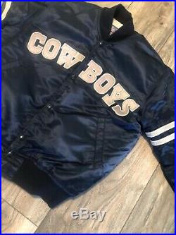 Dallas Cowboys Starter Pro Line Satin Jacket Mens Medium Minty